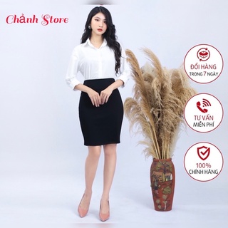 Chân váy bút chì cao cấp, lưng thun, chân váy công sở tôn dáng, chất vải co giãn tốt, có xẻ sau