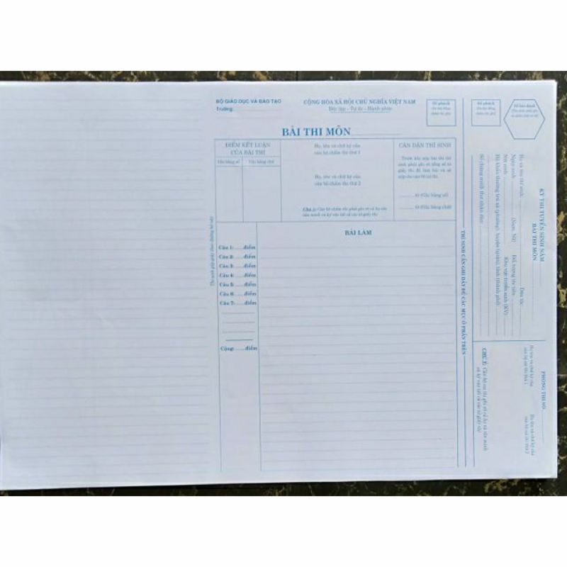 Giấy thi khổ A3 (50 tờ)