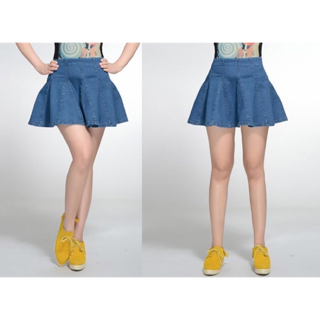 Chân váy jean xoè cao cấp big size 8 mảnh size 4XL 80-90kg