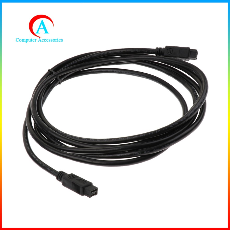 Dây Cáp 6ft Firewire 800 IEEE 1394b 9-Pin Male Sang 9-Pin Male Tốc Độ Cao
