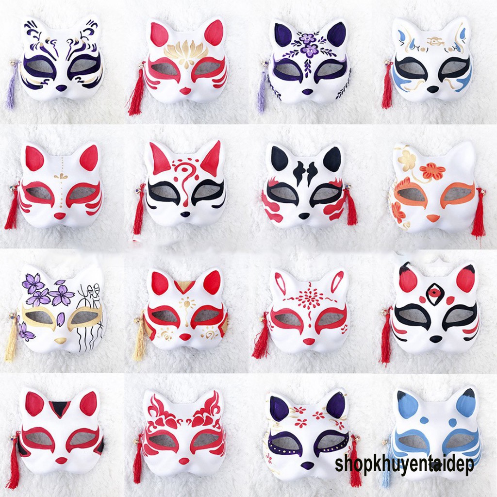 Mặt Nạ Cáo Hóa Trang Halloween Phong Cách Nhật Bản Anime Manga Otaku Mặt nạ cáo vẽ_14 (Mask fox)- đạo cụ cosplay