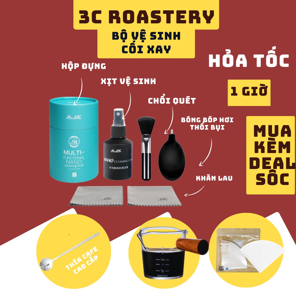 Bộ vệ sinh cối xay tay, máy xay cà phê tiện dụng 5 trong 1 JRC dành cho pha chế - 3C Roastery