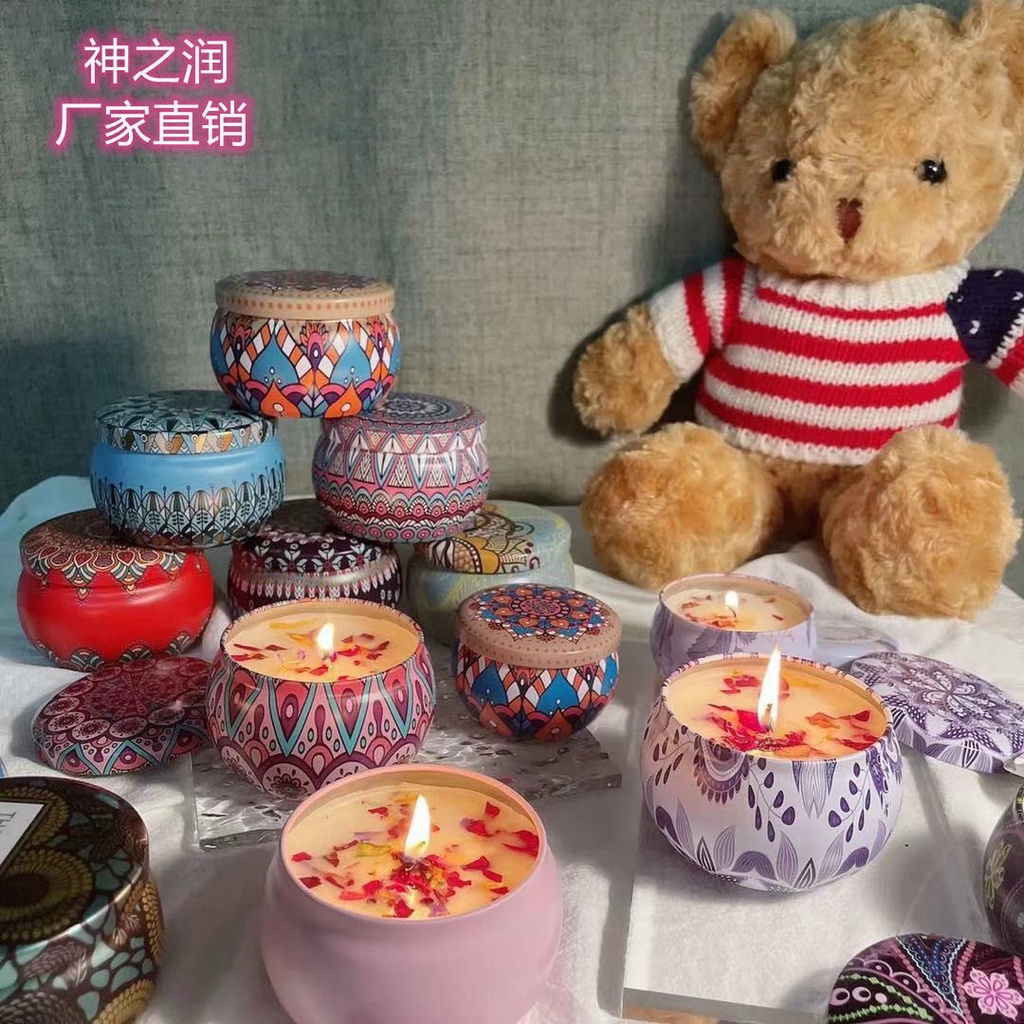 Nến thơm - Nến thơm phòng thổ cẩm candle cup hoa khô handmade vnxk bath body works, sáp thơm phòng tinh dầu