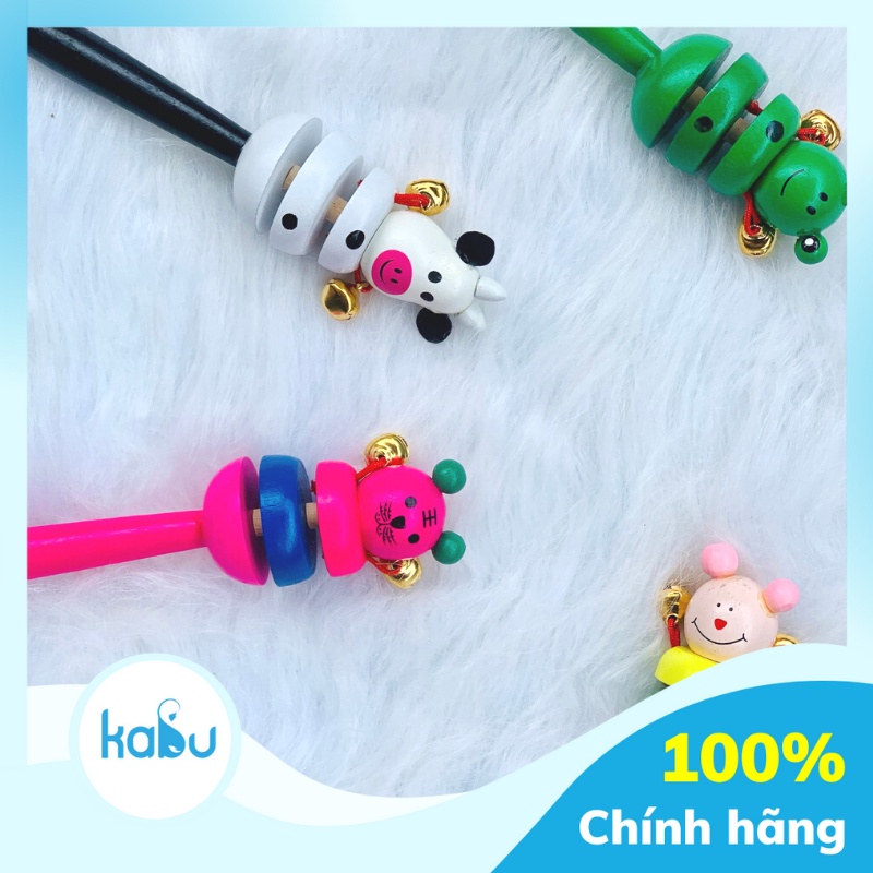 Lục Lac, Xúc Xắc Gỗ Hình Thú Tăng Vận Động Cầm Nắm, Kích Thích Thính Giác Cho Bé Từ Sơ Sinh