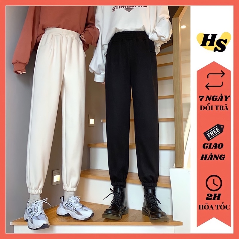Quần ống rộng Hus nữ lưng cao len tăm dáng dài ulzzang LT02