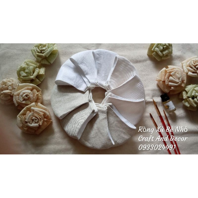 Combo 5 cái khẩu trang vải linen trơn