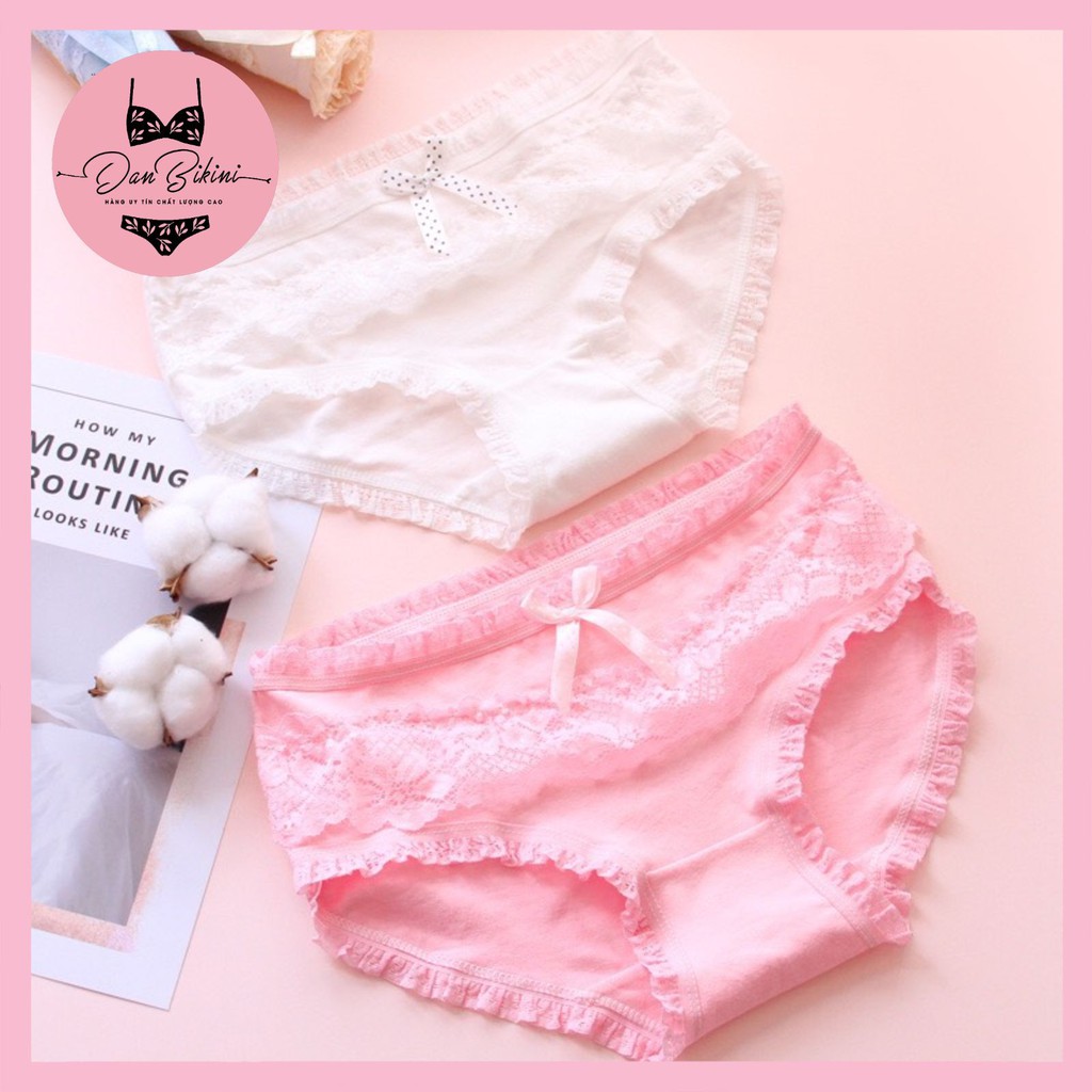 Quần Lót Nữ Cotton ❤️FREESHIP❤️ Quần Lót Nữ thiết kế viền ren đính nơ-Quần Lót Nữ Quảng Châu cao cấp mẫu 2802 | BigBuy360 - bigbuy360.vn