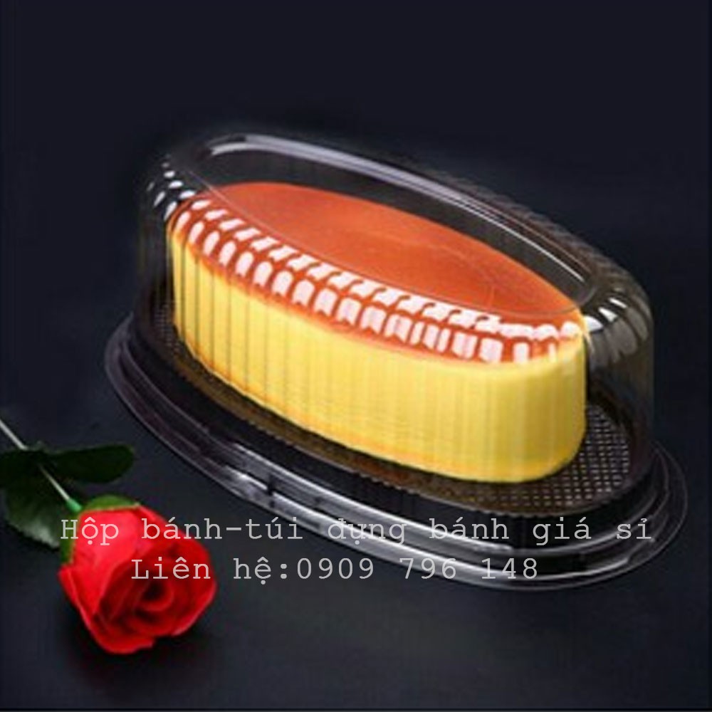 [GIÁ SỈ] 1 THÙNG Hộp oval đến đen F70 đựng bánh mì, bánh bông lan