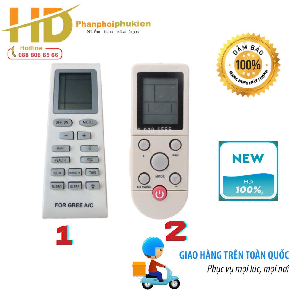 [FREESHIP 50K] REMOTE ĐIỀU KHIỂN ĐIỀU HOÀ GREE, AUX 2 CHIỀU CHẤT LƯỢNG CAO