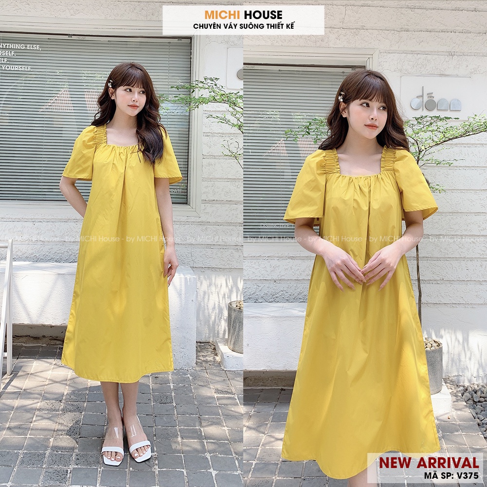 Váy Suông Maxi Đi Biển Vintage Kiểu Dáng Hàn Quốc Xinh Cổ Vuông MICHI House V375 | BigBuy360 - bigbuy360.vn