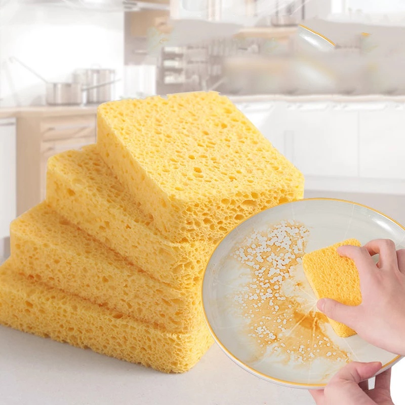 Miếng mút rửa chén dĩa bột gỗ cotton khử trùng dành cho nhà bếp phòng tắm