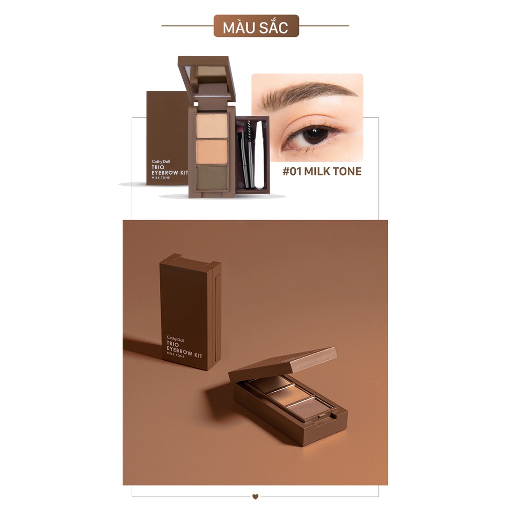 Bột vẽ chân mày Cathy Doll Trio Eyebrow Kit 1g x 3Colors