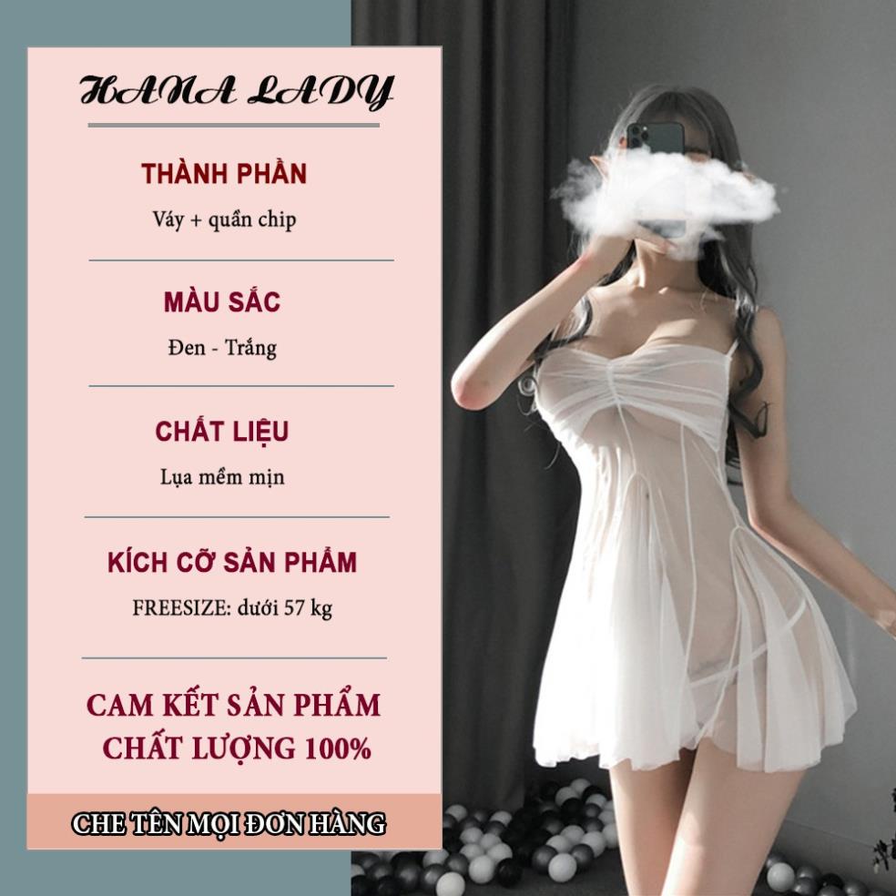 Váy ngủ - Đầm ngủ quyến rũ xuyên thấu mặc nhà siêu mỏng quyến rũ gợi cảm chất liệu cao cấp V417 ;;