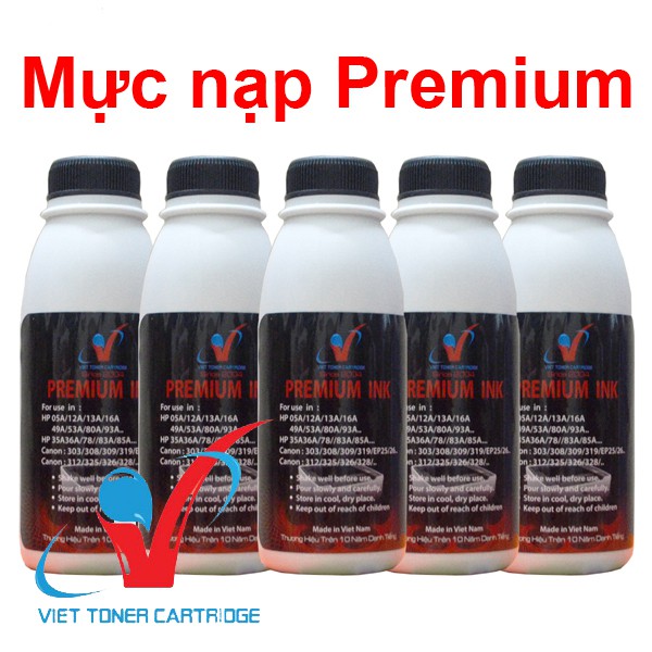 Mực nạp đa năng Viettoner dùng cho hộp mực 12A, 49A, 53A, 15A, 05A, 35A, 85A, 78A, 83A, .... Siêu đậm