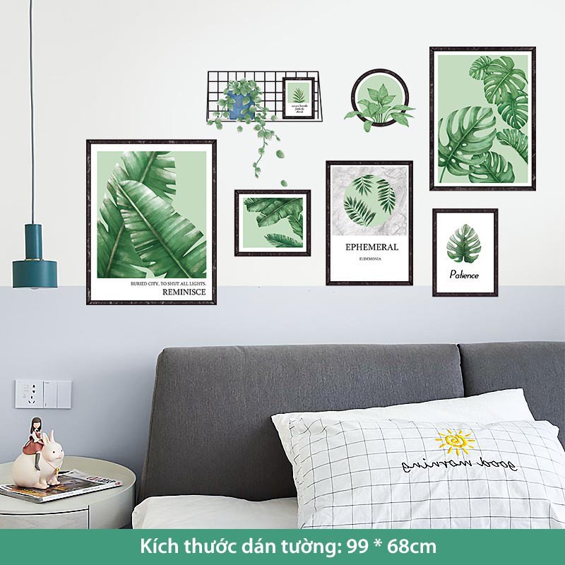 Tranh dán tường trang trí ký túc xá, decal dán tường trang trí decor phòng ngủ (Tranh nhiệt đới)