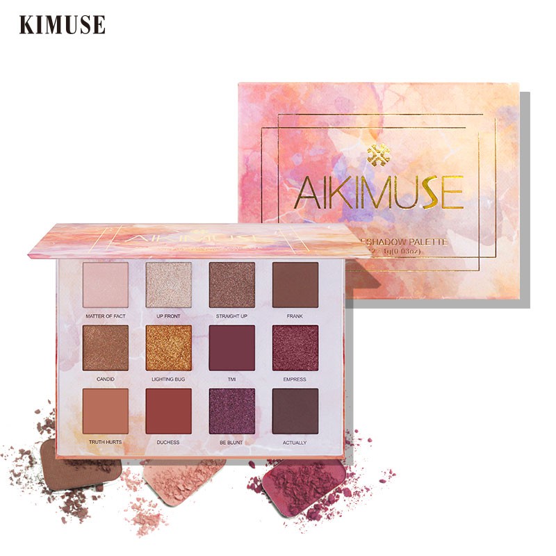 Bảng phấn mắt AIKIMUSE 12 màu lì ánh nhũ 1g*12 | BigBuy360 - bigbuy360.vn