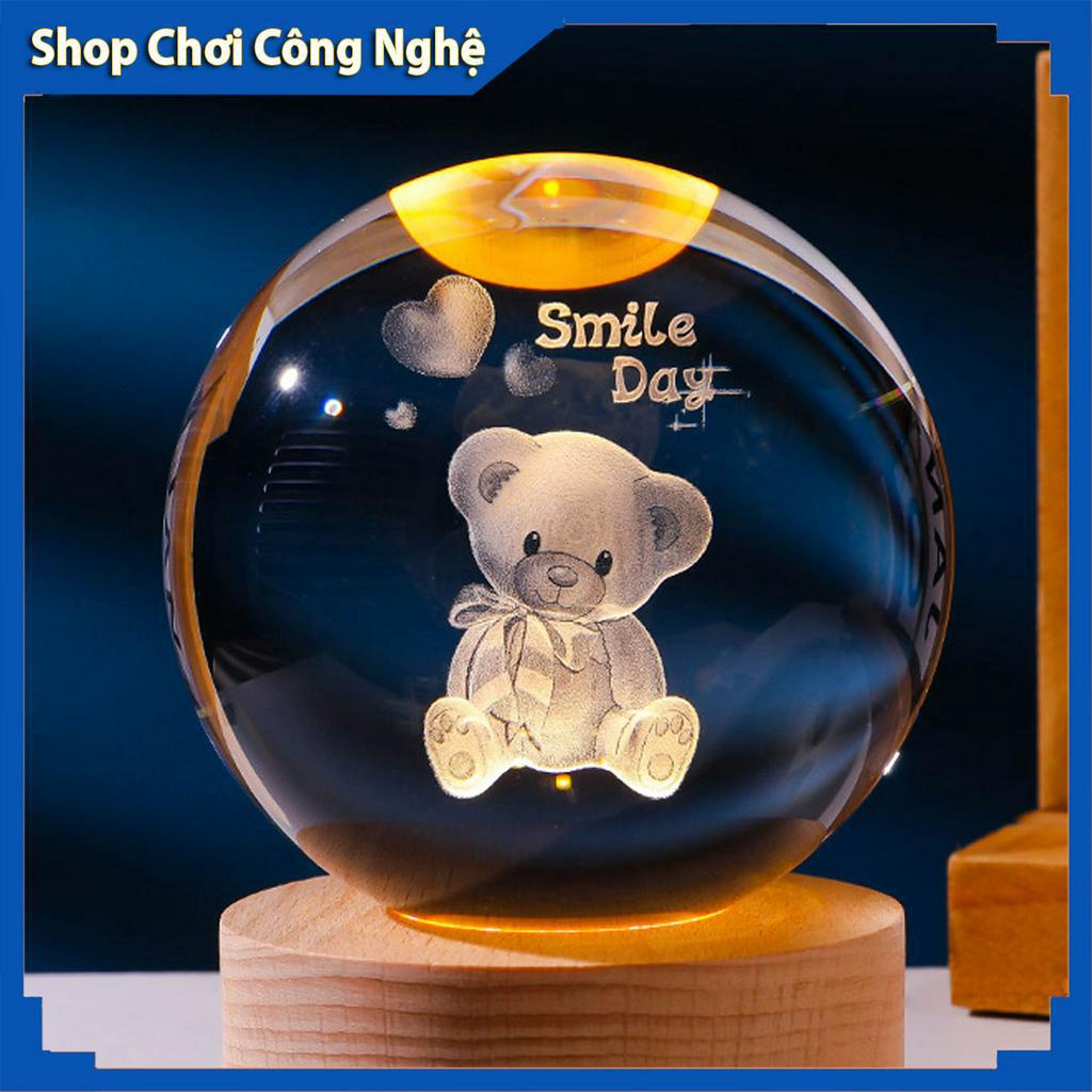 Quả cầu pha lê phát sáng Tình Yêu, đèn trang trí phòng ngủ, qùa tặng đầy ý nghĩa