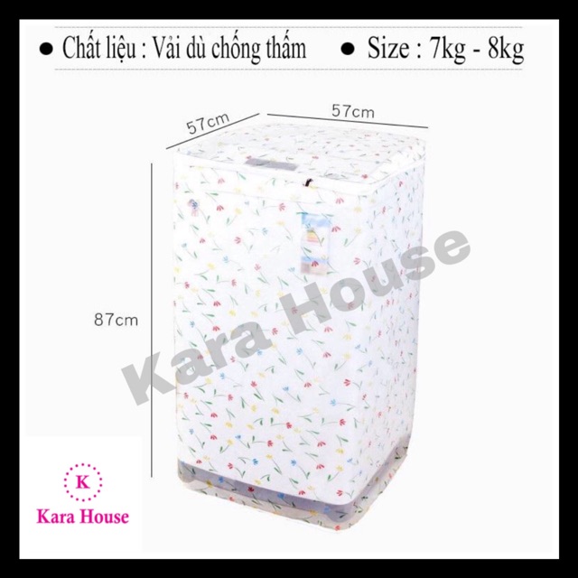 Áo trùm máy giặt cửa trên 7-8kg Kara House