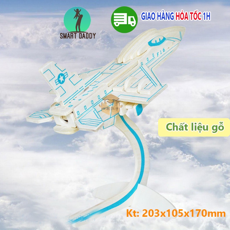 Lắp ghép mô hình máy bay 3D bằng gỗ hàng loại 1