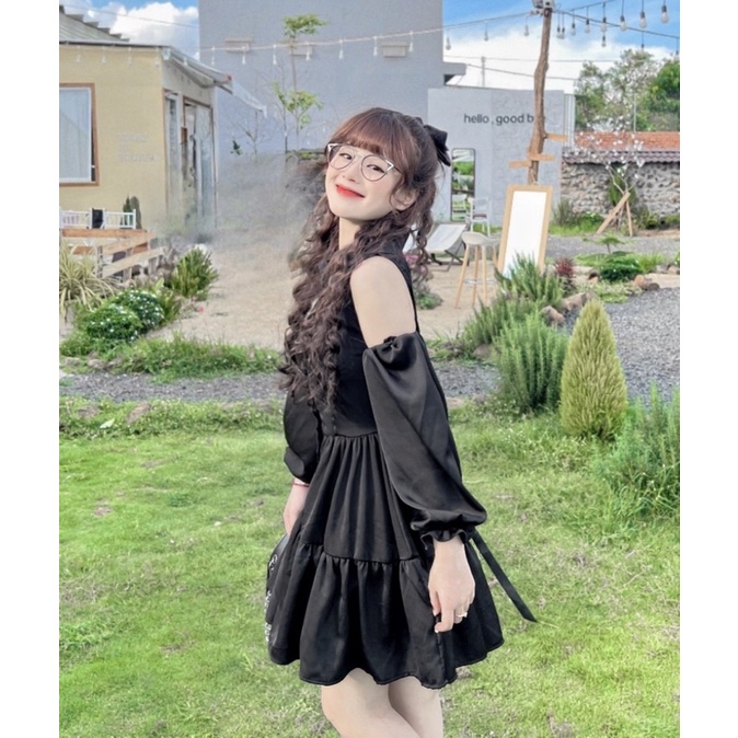 Đầm babydoll đan dây sau Cari