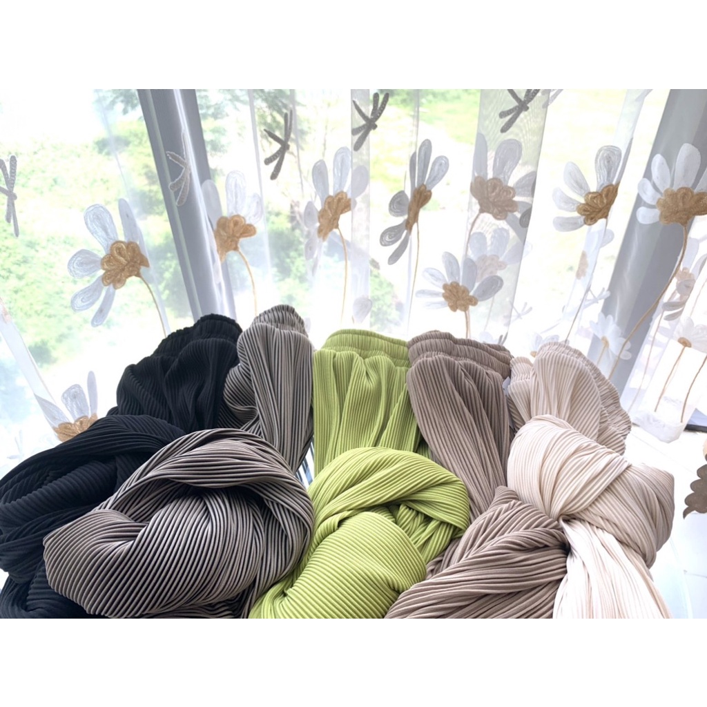 Quần ống rộng dập li  suông phong cách hàn quốc sang chảnh