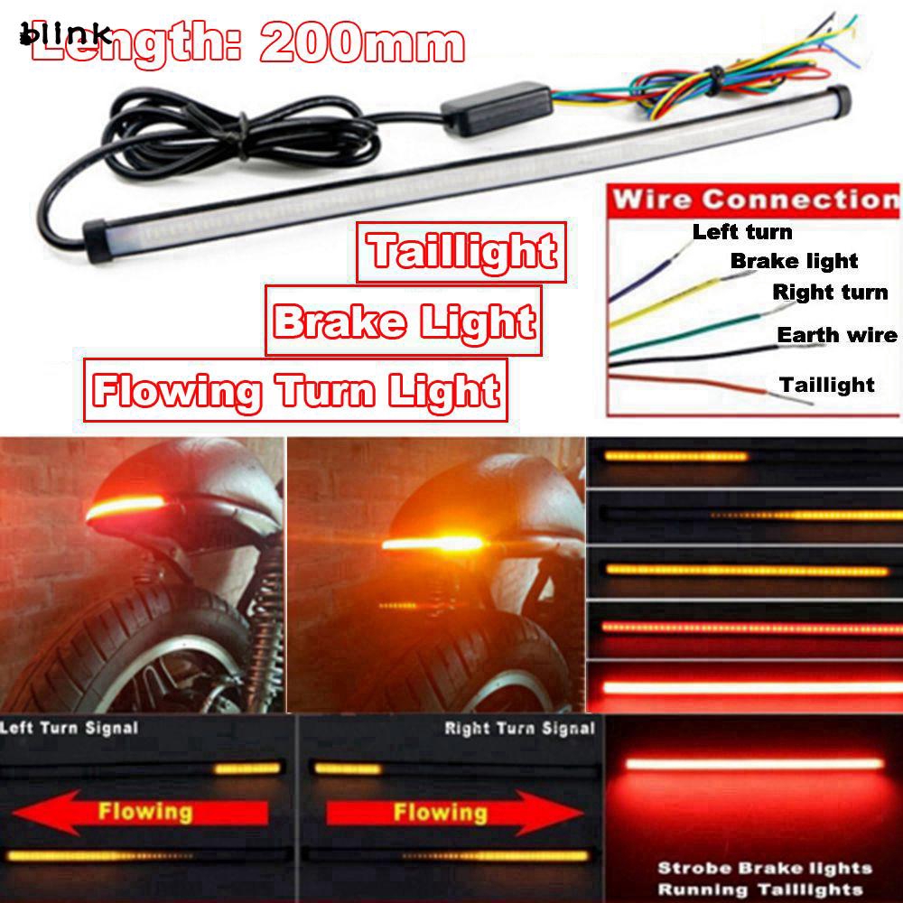 Thanh Đèn Led Tín Hiệu Gắn Đuôi Xe Mô Tô 20cm Dc 12-24v