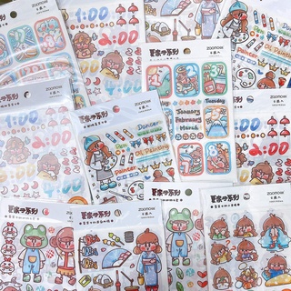 [MS18] Set 4 tấm sticker/nhãn dán chất liệu washi Nhật nhiều chủ đề đáng yêu