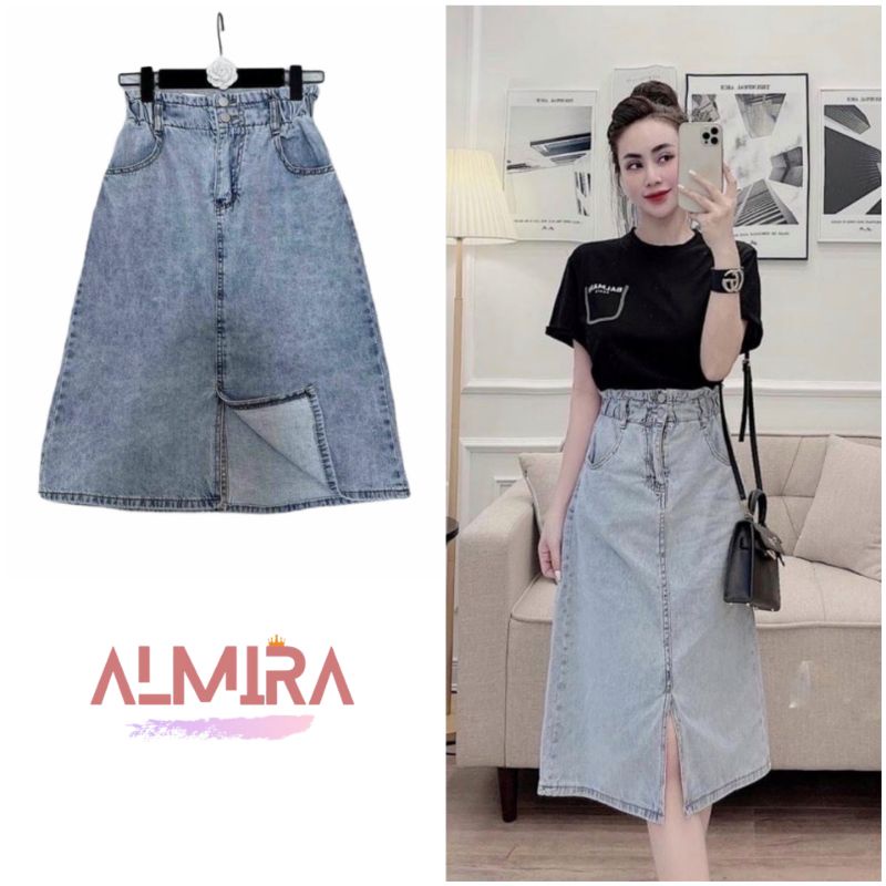 Chân Váy Bò Cạp Cao 2 Cúc Siêu Bánh Bèo