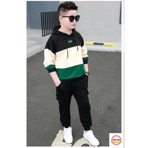 Set bộ đồ cho bé trai thu đông THANH THỊNH mẫu BA MÀU 4-14 tuổi.