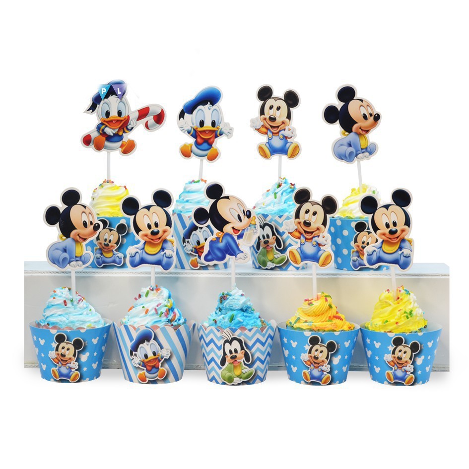 Tem Cắm+Dây Quấn Cupcake Trang Trí Bàn Tiệc, Topper Cắm Bánh Theo Chủ Đề Phù Hợp Với Các Bữa Tiệc Sinh Nhật, Sự Kiện