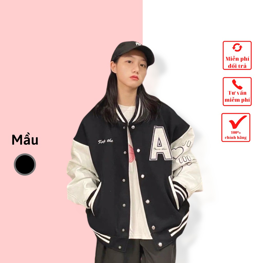 Áo khoác bomber nam nữ unisex đẹp form bóng chày rộng hàn quốc g058