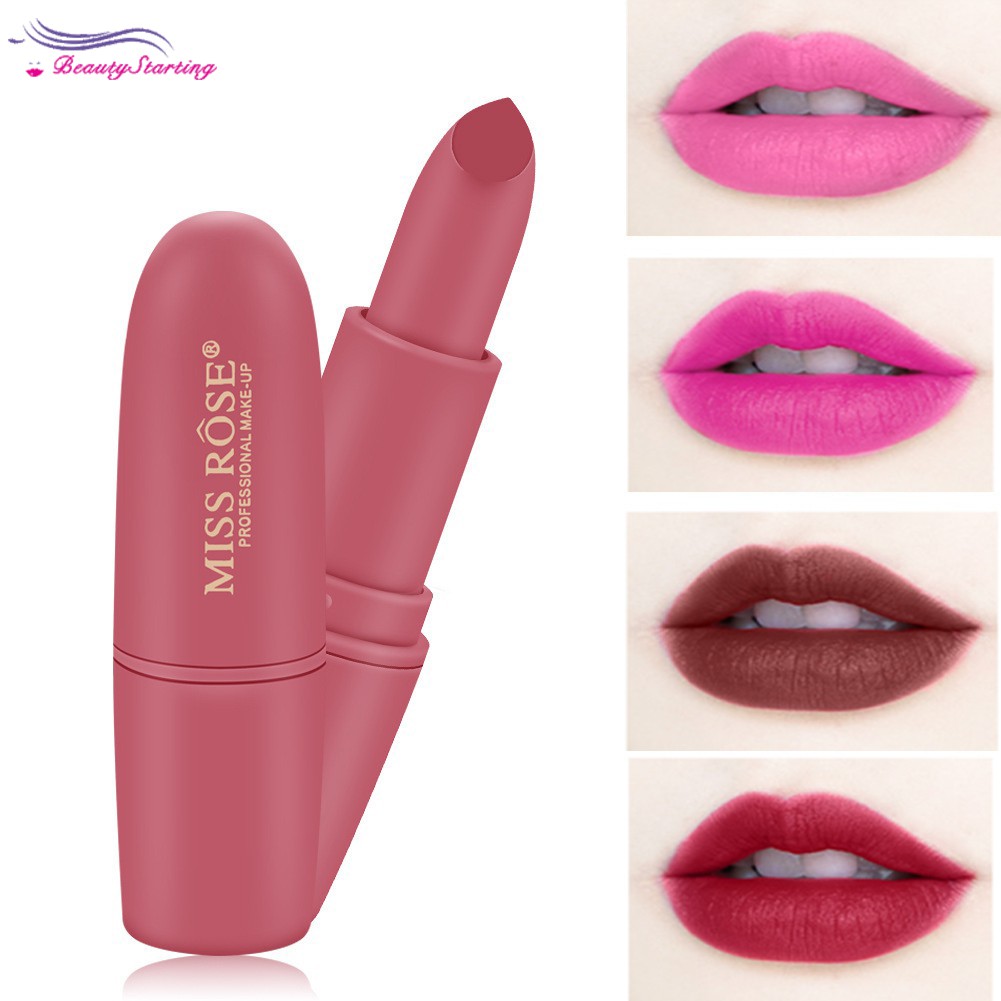 Son môi Miss Rose tông nhũ/ lì lâu trôi 3.4g