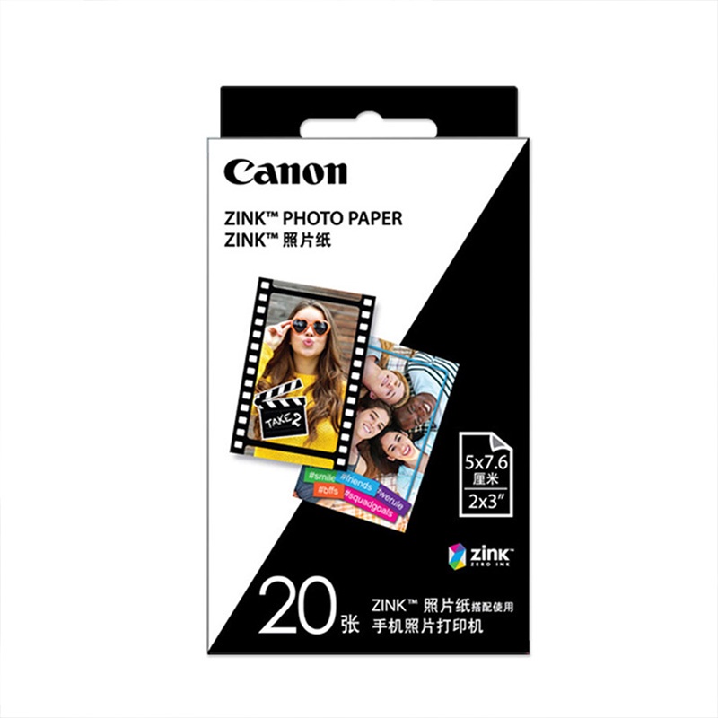 CANON Set 20 / 40 Tấm Giấy In Ảnh Tự Dính 2x3 inch  zp 2030 5x7.6 cm Bằng Pvc 123 mini