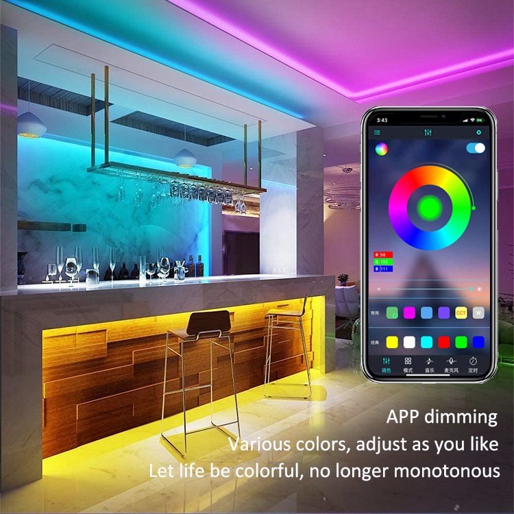 Đèn Led Tiktok dài 5m RGB 16 Triệu Màu Điều Khiển Bằng APP Điện Thoại, Nháy Theo Nhạc, Cuộn Dây Led Đổi Màu