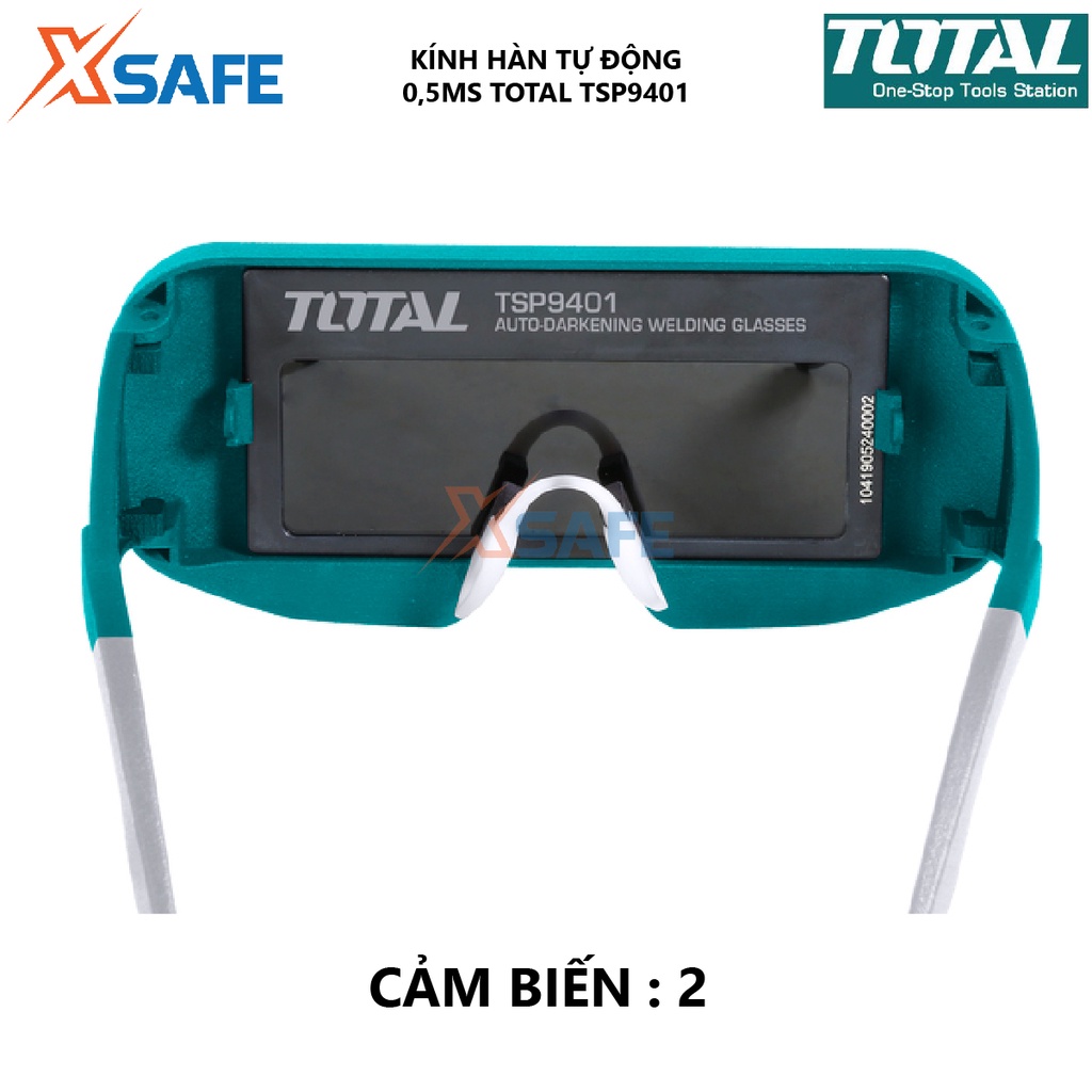 Kính hàn điện tử TOTAL TSP9401 Kính hàn tự động cảm biến ánh sáng, bảo vệ mắt khi hàn sửa chữa đồ dùng, đồ điện tử