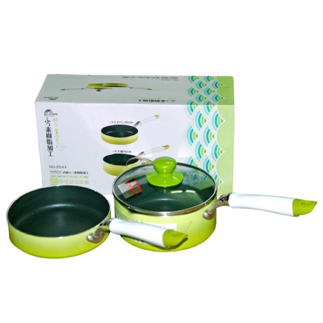 Bộ nồi & chảo nấu cháo, bột 16cm Justcook Nhật bản cho bé