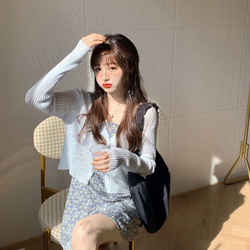 COZOK Áo Khoác cardigan Dệt Kim Tay Dài Chống Nắng Thiết Kế Đơn Giản Hợp Thời Trang