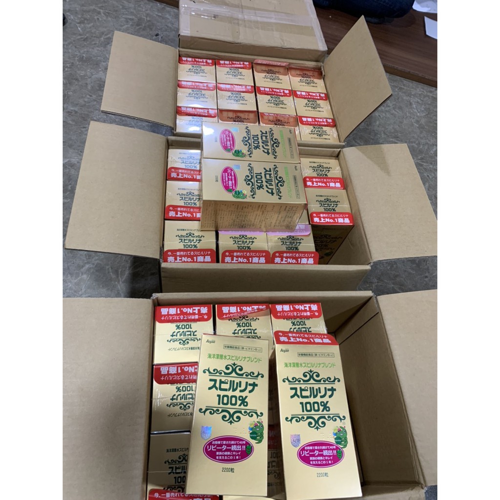 Tảo xoắn SPIRULINA 2200 viên tem đỏ Nhật Bản