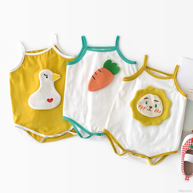 Bộ áo liền quần sát nách in họa tiết động vật đáng yêu dành cho trẻ em