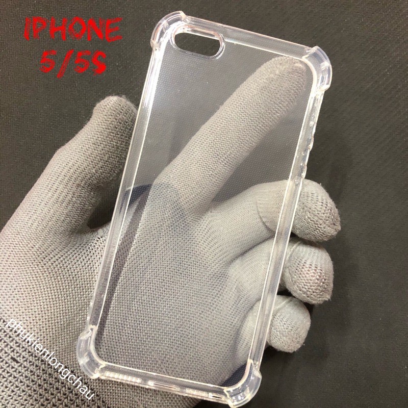 Ốp Lưng iPhone 5/5s/se Dẻo Trong Suốt Chống Sốc Có Gù Bảo Vệ 4 Gốc