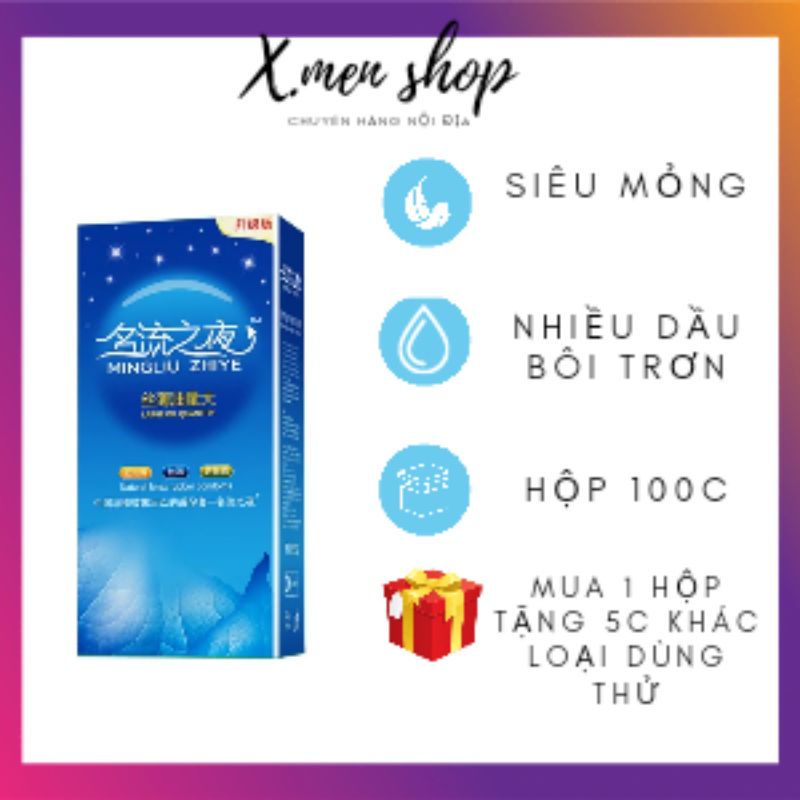 Bao cao su nội địa trung hộp 100c màu xanh hương thơm mát