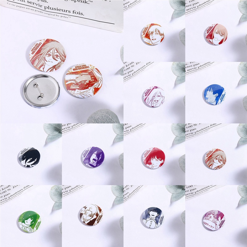 Ygt Huy Hiệu Cài Áo Hình Nhân Vật Hoạt Hình Chainsaw Man Pochita Makima Tráng Men