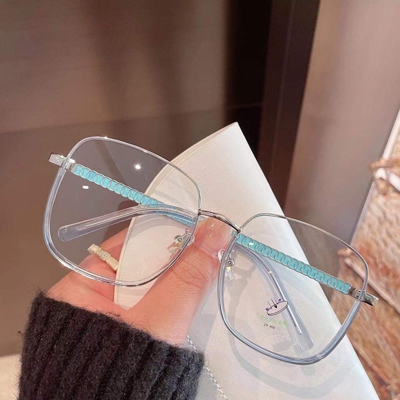 (KIQI-FASHION) COD Kính Mát Gọng Vuông Lớn Chống Tia Sáng Xanh Thời Trang Hàn Quốc Chất Lượng Cao Cho Nam Và Nữ