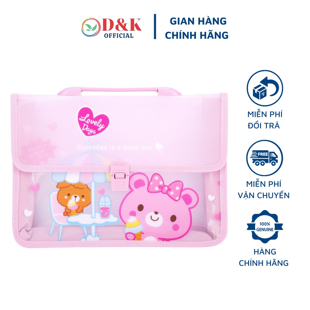 Cặp Học Sinh 2 Ngăn A4 Deli Thiết Kế Trong Suốt Chất Liệu Cao Cấp Họa Tiết Hoạt Hình Cho Bé