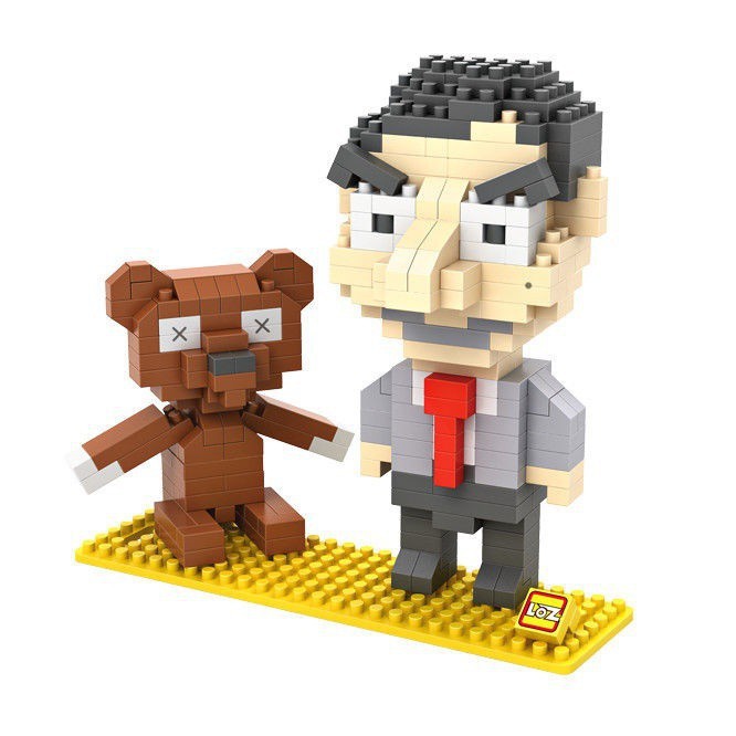 Set 340 khối đồ chơi lắp ghép mr Bean và gấu 3D