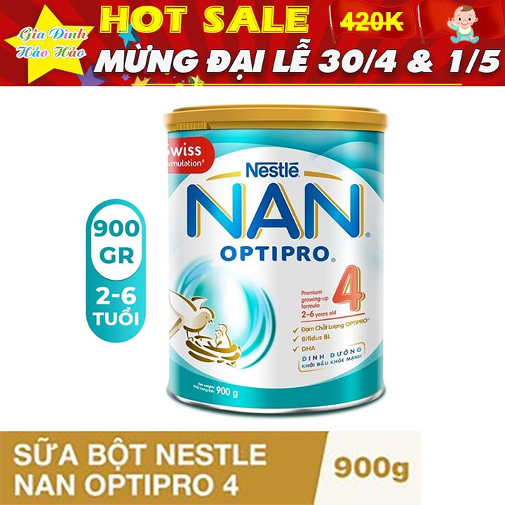 Sữa Bột Nan Optipro 4 Cho bé 2-6 Tuổi - Lon 900g