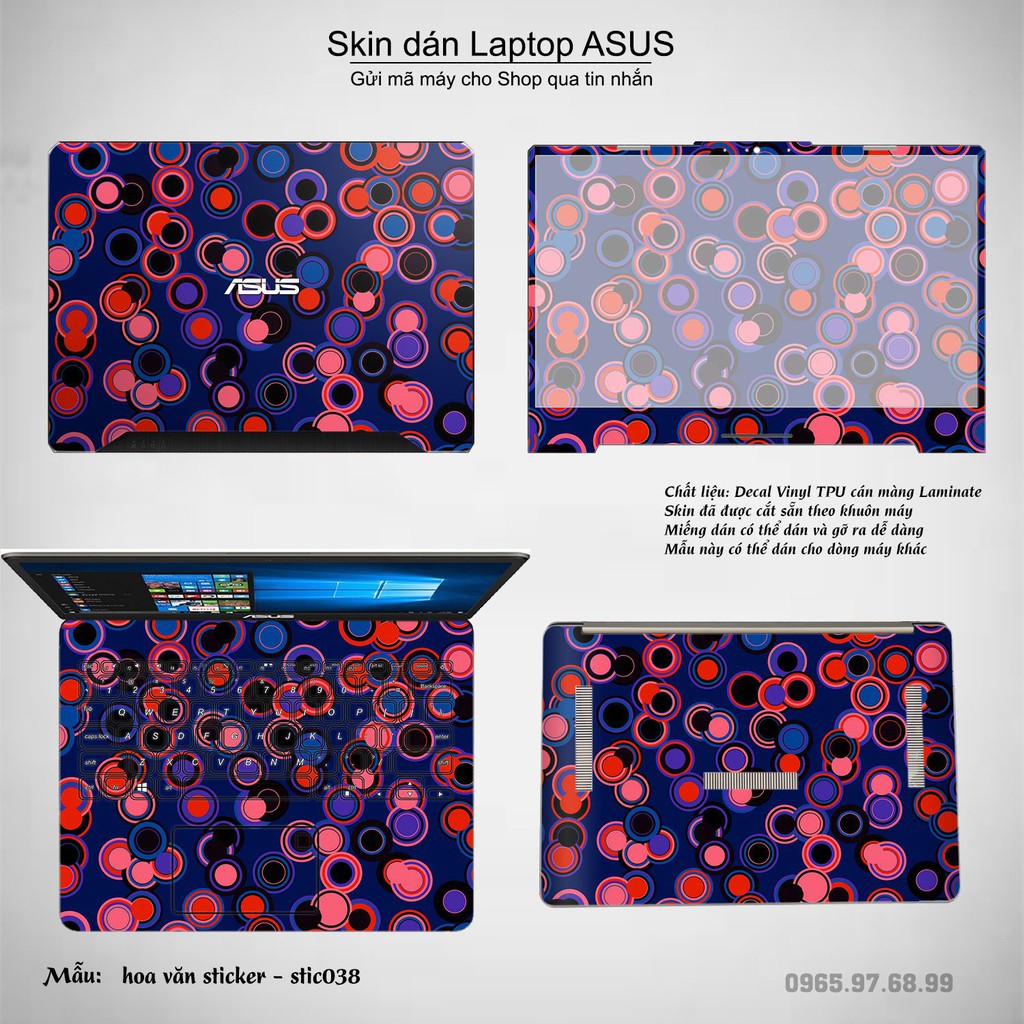 Skin dán Laptop Asus in hình Hoa văn sticker _nhiều mẫu 7 (inbox mã máy cho Shop)