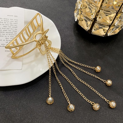 GETNOIVAS Kẹp tóc càng cua hình bướm cỡ lớn bằng kim loại phong cách Hàn Quốc độc đáo cho nữ