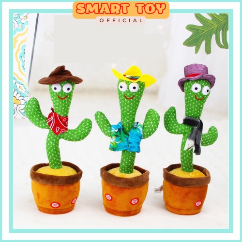 Cây xương rồng nhảy múa, xương rồng nhại giọng nói, nhún nhảy vui nhộn, phát 120 bài hát hot, có đèn Led, dây sạc USB