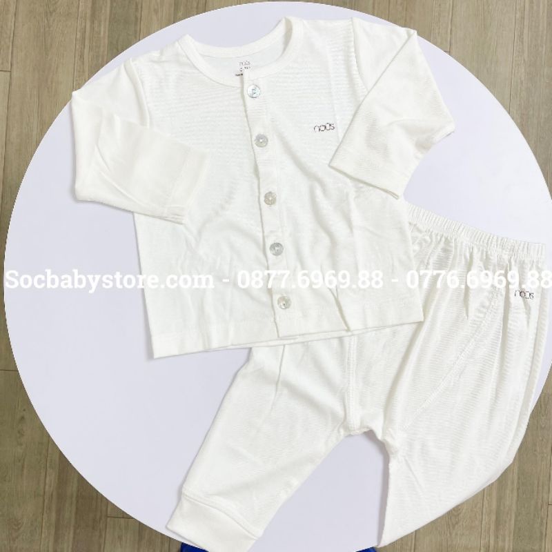 Nous - Bộ Cài Thẳng dài petit trắng cho bé trai, bé gái từ 0m đến 12m